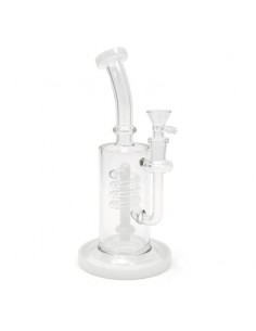 BONG DE CRISTAL 25CM BUBBLER DRUM CON PERCOLADOR ESPIRAL